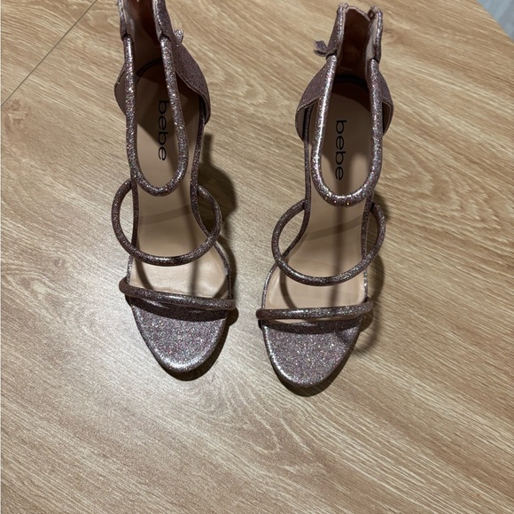 bebe Pink Strappy Heels with Stiletto Design - Picture 1 of 5